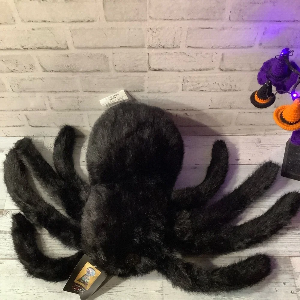 Cynthia Rowley Faux Fur Spider Shaped Halloween Pillow